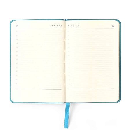 Ежедневник недатированный SALLY, A6, голубой, кремовый блок