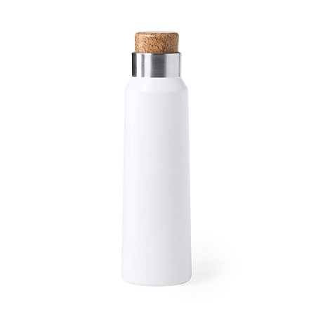 Бутылка для воды ANUKIN, 770 мл, нержавеющая сталь, натуральная пробка, белая