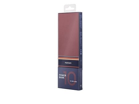 Внешний аккумулятор Rombica NEO ARIA Maroon, 10000мАч, Soft-touch, PD, QCharge, Type-C