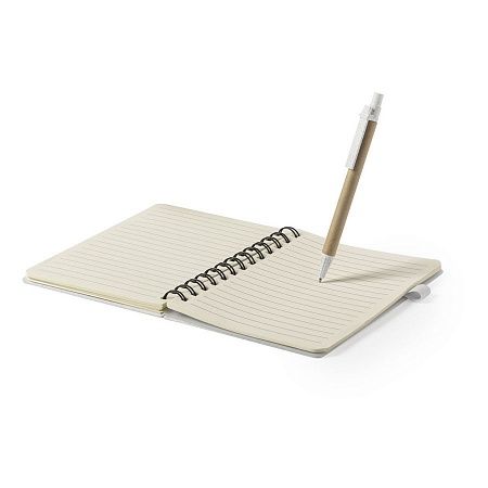 Набор  GLICUN: блокнот и ручка, переработанный картон, пробка, полипропилен