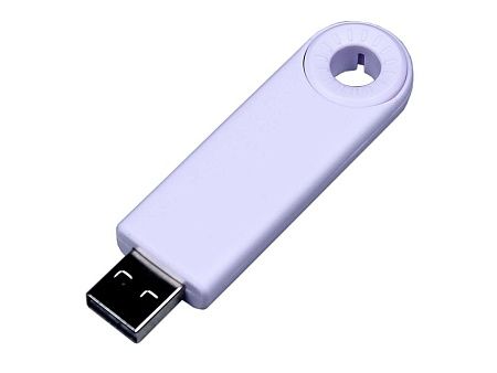 USB 3.0- флешка промо на 32 Гб прямоугольной формы, выдвижной механизм белая