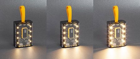 Зарядное устройство "Shine" 9000 mAh с LED-подсветкой, встроенными кабелями Type-C/Lightning/USB