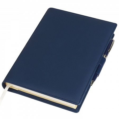 Ежедневник-портфолио Clip, черный, обложка soft touch, недатированный кремовый блок, подарочная коробка, в комплекте ручка Tesoro черная