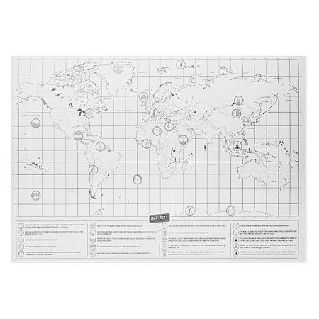 Скретч карта мира 42х30см