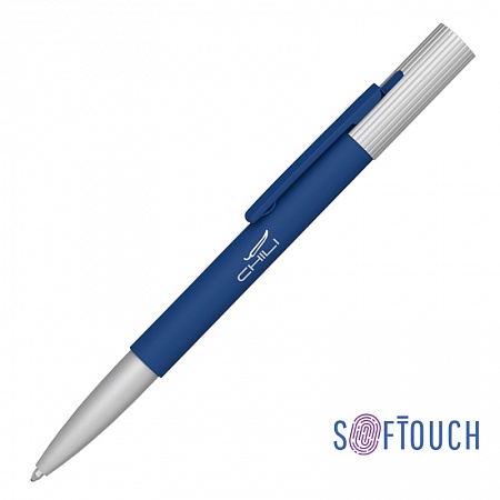 Ручка шариковая "Clas", черный/серебристый, покрытие soft touch